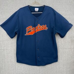 Vtg 1999 Padres Logo Athletic MLB Baseball Jersey Button‎ Up Short Sleeve Sz M